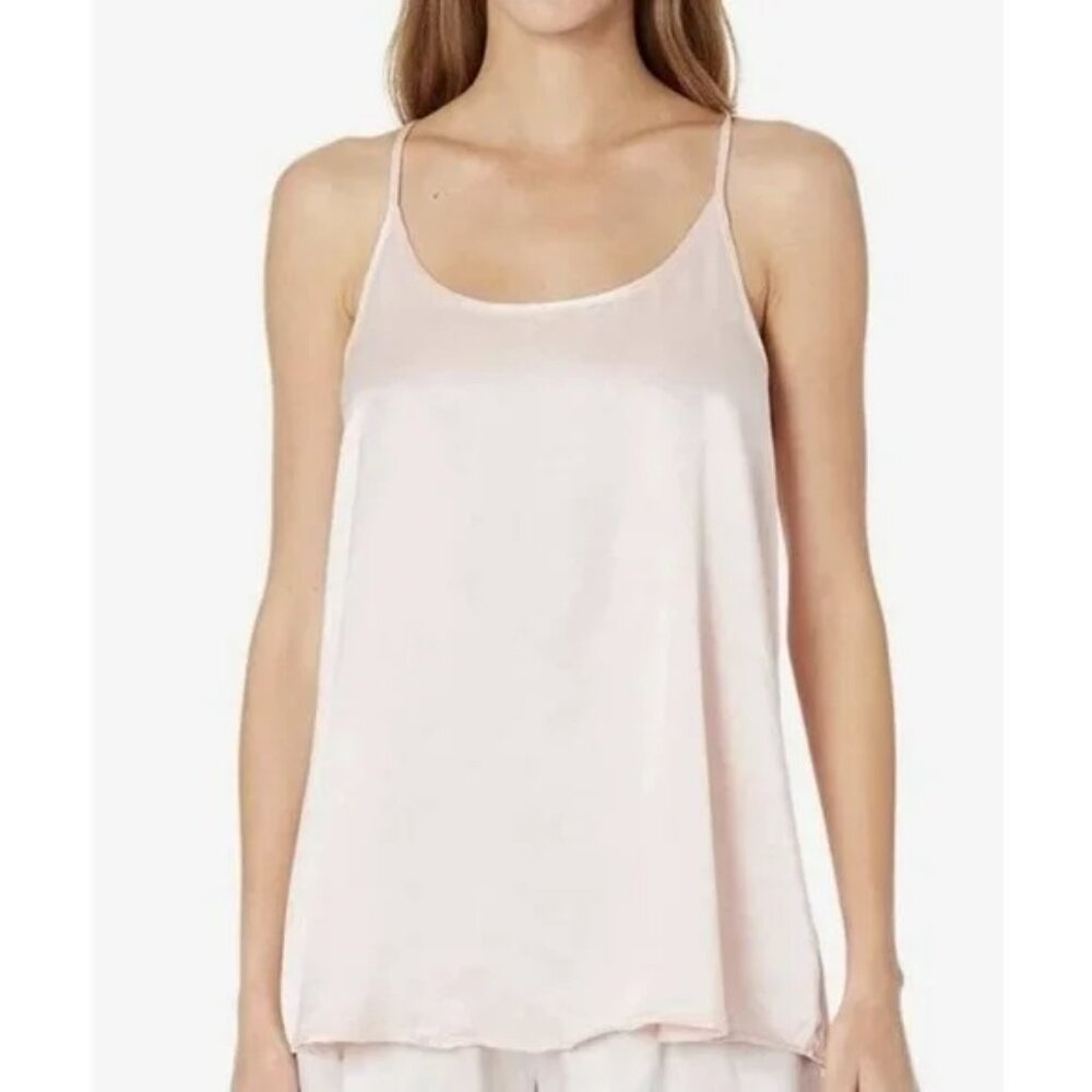 Satin Spaghetti-Strap Cami in Light Blush
